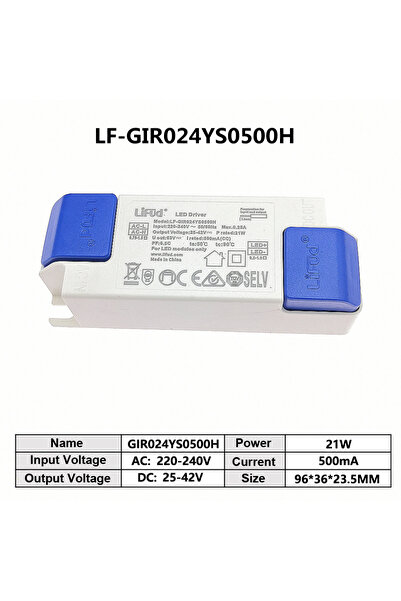 Choice مشغل LED من نوع LiFud طراز LF-GIR024YS0500H، محول LED من سلسلة LF-GIRY...