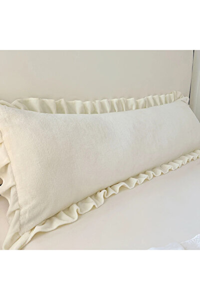 Choice 120x48 سم (بدون وسادة) غطاء وسادة نوم أبيض طويل مع كشكش شتوي مزدوج من ...