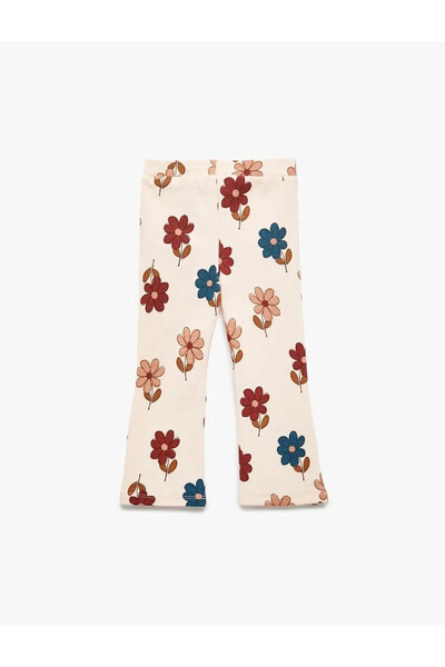 Koton Καλσόν για κοριτσάκια με λουλουδάτο βαμβακερό ισπανικό κολάν ροζ χρώματ...