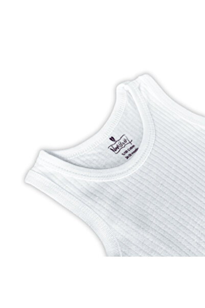 Novibaby 5-Piece Cotton Baby Undershirt Bodysuit with Snap Fasteners White, Newborn Child 0-36 Months, Flexible Fit