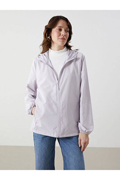 LC Waikiki Lilac Hooded Women's Raincoat