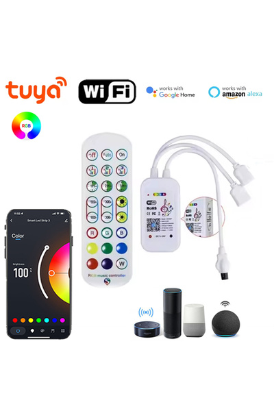 Choice 24 صوت Tuya Wifi Smart Controler Wifi RGB Controler 12V 4 Pin Bluetoot...