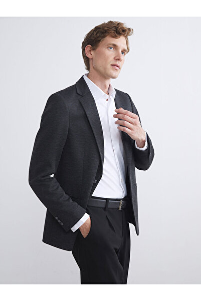 LC Waikiki Black Slim Fit Men's Blazer Jacket