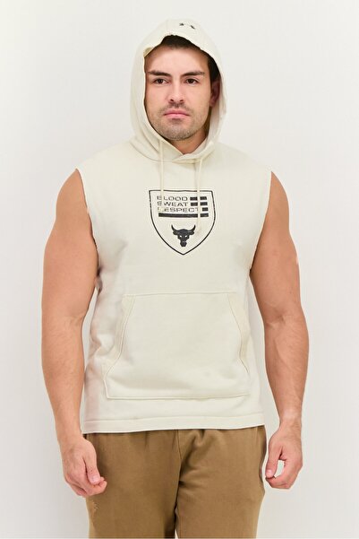 Under Armour Men Sportswear Fit Sleeveless Outdoor Hoodie, Off White