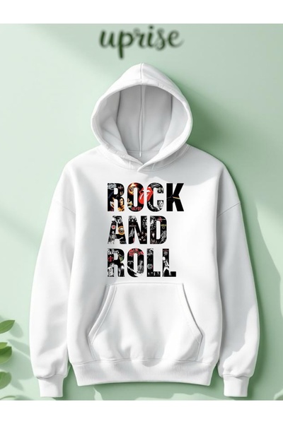 Vordevia Hanorac Rock And Roll cu imprimeu din bumbac cu supradimensionat fire O