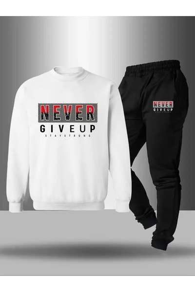 CROPSEL Children's Printed Crew Neck Sweatshirt and Sweatpants Set 3 Thread Raster for Autumn/Winter