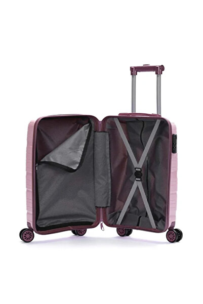 Laguna Büyük Boy Kırılmaz Silikon PP Valiz - açık pembe , Sessiz Teker , Çelik Mekanizma