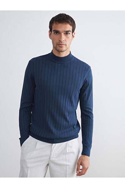 LC Waikiki Petrol Half Turtleneck Men's Knitwear Sweater