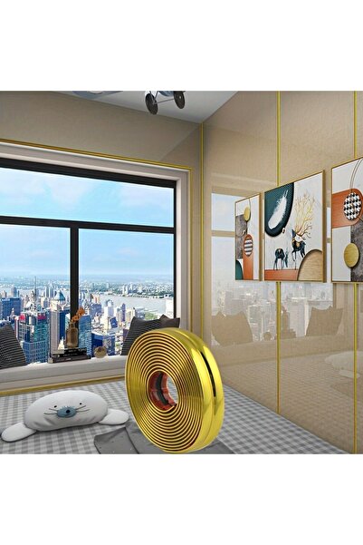 Choice4 شريط لاصق ذهبي 1 لفة/3 أمتار لتزيين زوايا الجدران شريط PVC مضاد للتصا...