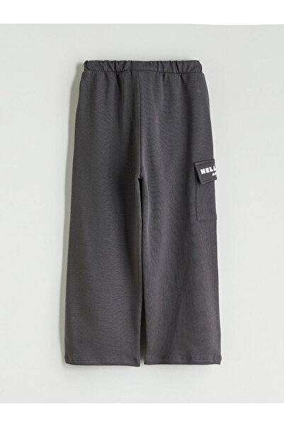 LC Waikiki Gri Beli Lastikli Hello Kitty Baskılı Kız Çocuk Eşofman Alt