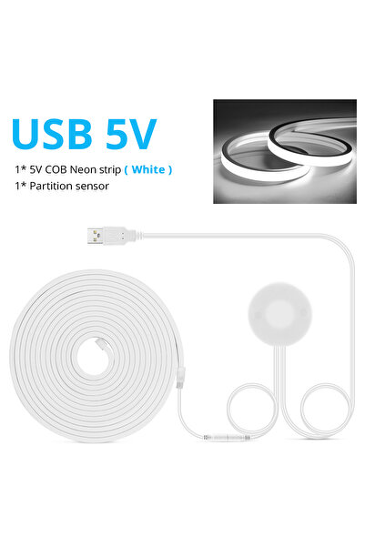 Choice 1 متر أبيض DC5V USB مستشعر اللمس قابل للتعتيم ومفتاح مسح اليد COB ضوء ...