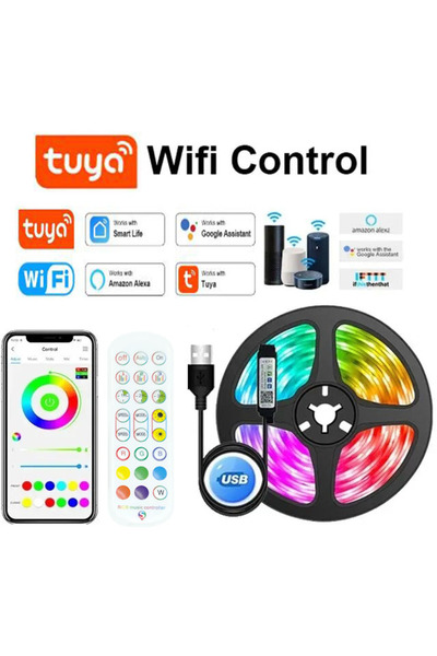 Choice 30 متر Tuya 24 مفتاح مجموعة RGB LED شريط الأضواء 5050 بلوتوث APP IR جه...