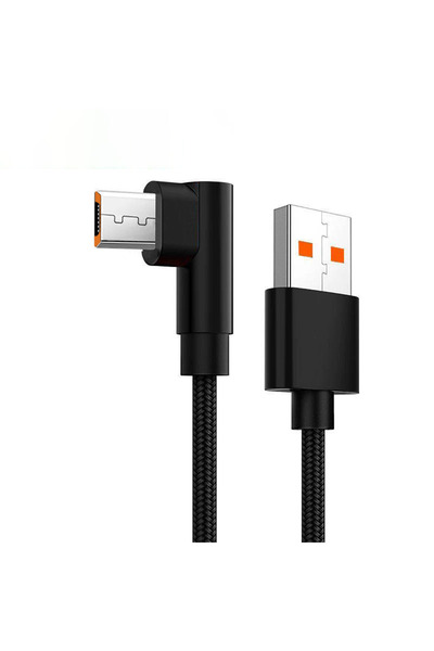 Choice كابل NNBILI Micro USB أسود بطول 3 أمتار، كابل USB بزاوية 90 درجة، متوا...