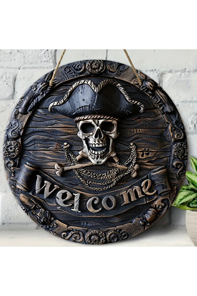 HELLOYOUNG لافتة ترحيب على شكل جمجمة قرصان، مقاس 20×20 سم، رقم الموديل TYA530...