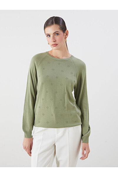 LC Waikiki Sparkling Choices from Shining Store |   Crew Neck Floral Women's Knitwear Sweater