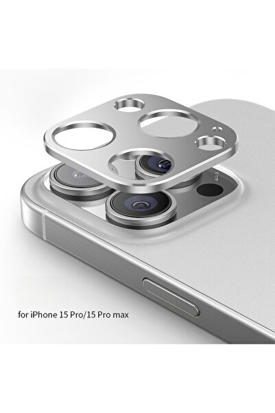 Choice 15Pro15ProMax-Silver 1pcs Metal Rear Camera Lens Protector for iPhone 15 Pro Max 15Plus 15Pro Alumin