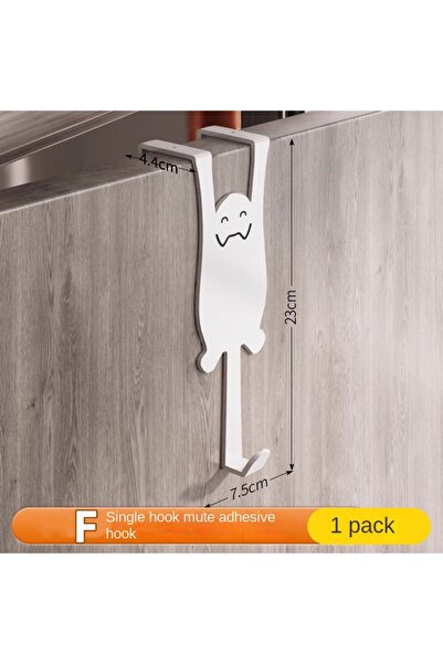 Choice F 1/6 قطعة خطاف باب، رف تخزين خطاف باب بدون حفر، خزانة مطبخ، قماش تعلي...