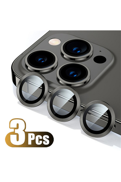 Choice 15 Pro - 15 ProMax Black Original Titanium Color Camera Protector For iPhone 16 Pro Max 15 14 13 12