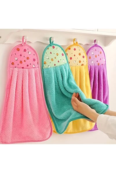 Choice ثلاثة ألوان عشوائية 3 قطع منشفة أصابع من الصوف المرجاني، منشفة معلقة ل...