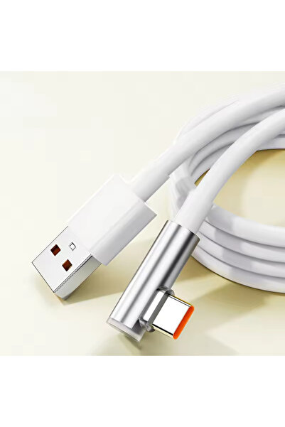 Choice كابل NNBILI أبيض بطول 1.8 متر، بقوة 120 واط، من نوع USB-C، مزود بمرفق بزاوية 90 درجة، للشحن السريع للغاية، متوافق مع أجهزة 15 و14 و13 بوصة.