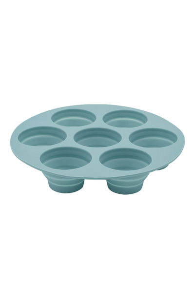 Choice Blue Seven-hole cake mold foldable air fryer baking mold round DIY porous cake mold food-grade silic
