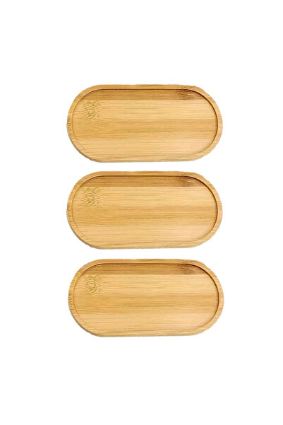 Choice 3 قطع صينية تخزين صينية أكواب شاي من الخيزران رف تخزين مجوهرات صينية ع...