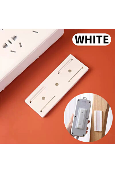 choice2 1pc WHITE Toki Self-Adhesive Power Sket Strip Fixator Wall Mounted Se...
