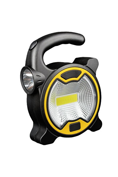 Choice Yellow 1pc Without battery Battery Powered Portable COB LED Work Light Handheld Lantern Flashlight O
