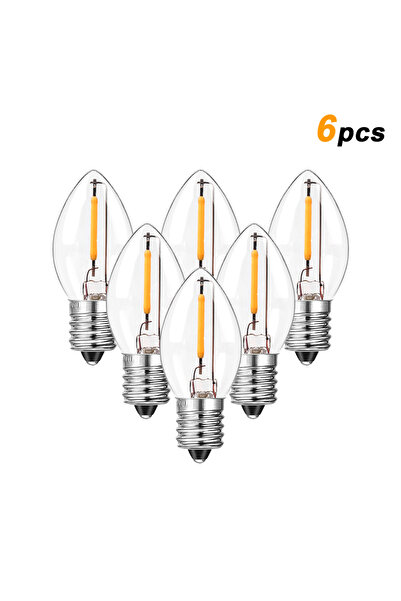 Choice 0.5 واط أبيض دافئ 2700K E14 220V 6 حزم C7 Candelabra مصابيح LED 0.5 وا...