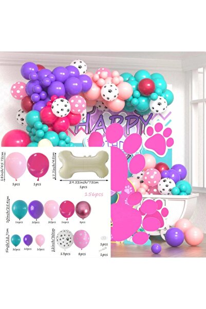 Choice مجموعة أخرى من 156 قطعة من أكاليل البالونات على شكل كلاب لأجواء الحفلا...