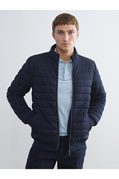 LC Waikiki Slim Cut Coat for Men with Funnel Neck