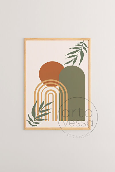 Artavessa 3 Parça Ham Renk Gerçek Ahşap Çerçeveli Tablo Seti - Model 5