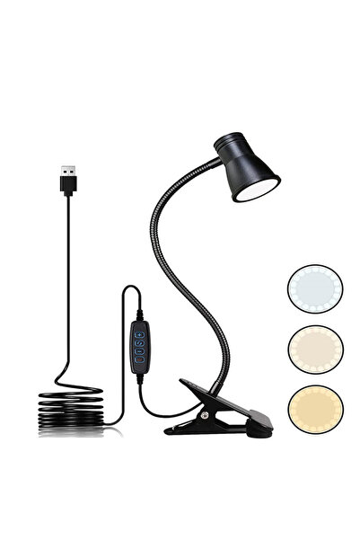 Choice black Bedside LED Clip Table Light Eye Protection Night Lamp Student children's Writing Reading Lear