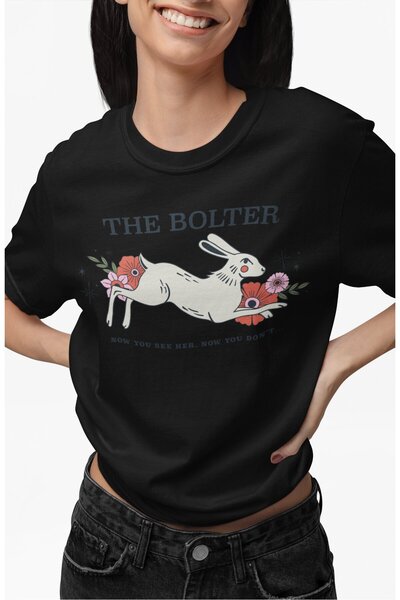 Fuddy Moda تي شيرت مطبوع عليه "The Bolter" للجنسين، تي شيرت كبير الحجم برقبة ...