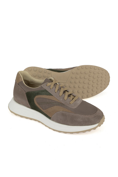 Ziya , Men's Genuine Leather Sneaker 1531026Z313 Taupe