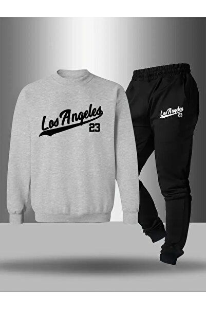CROPSEL Children's Printed Crew Neck Sweatshirt and Sweatpants Set 3 Thread Raster for Autumn/Winter