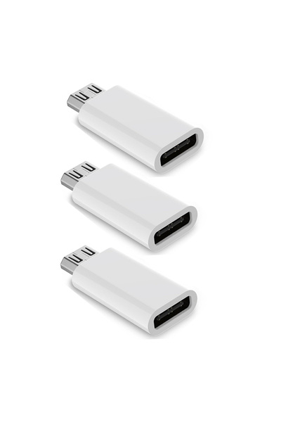 Choice محول أبيض 3 قطع من Micro USB (أنثى) إلى USB C (ذكر)، موصل محول USB من ...