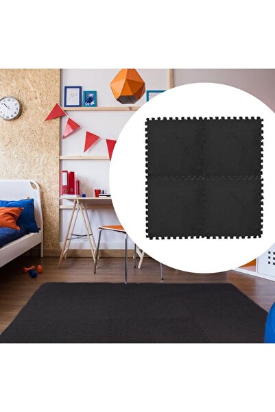 dalip Set of 10 Puzzle Mats, Flippy, EVA Foam, 30x30x1 cm, Black