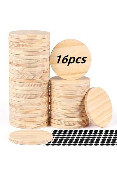 Choice1 16 قطعة 16/32 قطعة من الخشب غير المكتمل، دوائر خشبية، أقراص خشبية، شر...