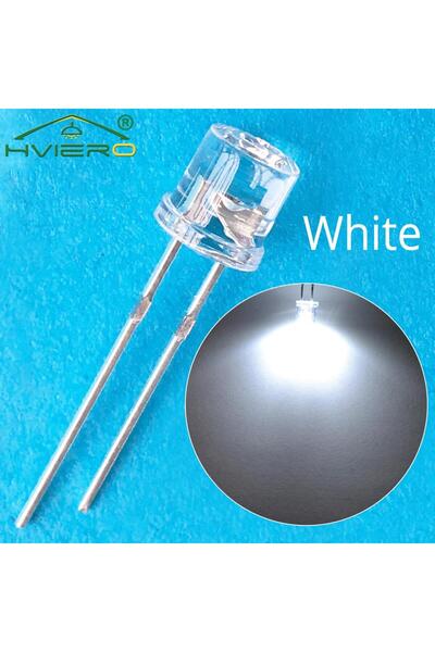 Choice 100 قطعة بيضاء 10/100X Min F5 5 مم مسطحة من الأعلى أبيض وردي أصفر أزرق...