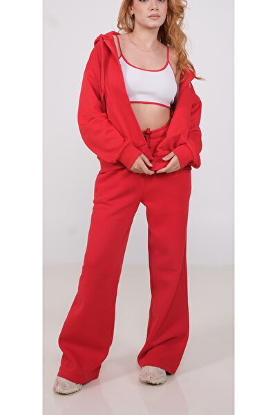 FLAVİA TEKSTİL KADIN YÜKSEK BEL GENİŞ PAÇA EŞOFMAN ALTI