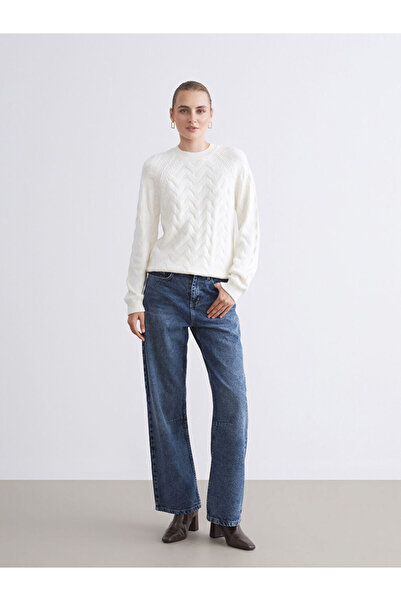 LC Waikiki Sparkling Choices from Shining Store | Crew Neck Self Patterned Women's Knitwear Sweater