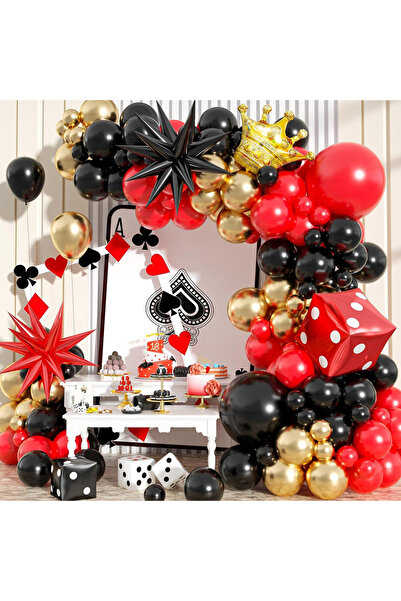 Choice 5 10 18 26 بوصة CY033casino مجموعة بالونات نرد موضوع حفلة الكازينو، با...