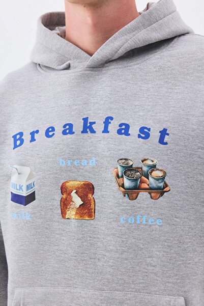 Trendiz Unisex Breakfast Sweatshirt Gray Melange