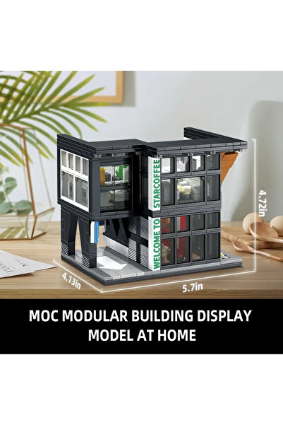 Choice مجموعة بناء مقهى في كيس لعبة بناء شوارع المدينة، بيئة دافئة وجميلة