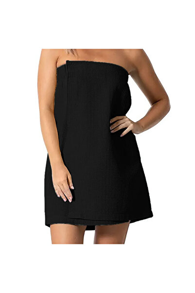 Choice منشفة حمام سوداء للنساء تنورة حمام للنساء تجفيف سريع منشفة صدر رداء حم...