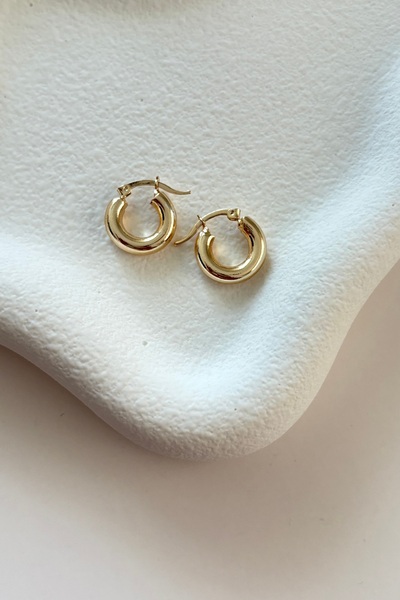 Lavian Accessories Mini Gold Halka Küpe (1CM)