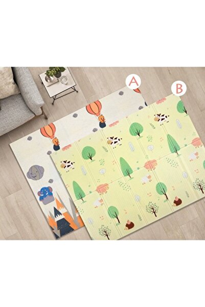 Flippy Kids Play Mat, Double-sided Forest/Elephant, XPE+PE, Waterproof, Non-slip, Foldable, 150x200x