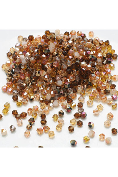 Choice8 09 Ka 200Pcs 4mm Brown Faceted Glass Bicone Crystal Loose Bead for DI...