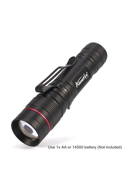 Choice مصباح يدوي صغير AA أسود 3 وات قابل للتكبير والتصغير محمول بإضاءة ساطعة للتخييم في الهواء الطلق والمشي لمسافات طويلة والظهر